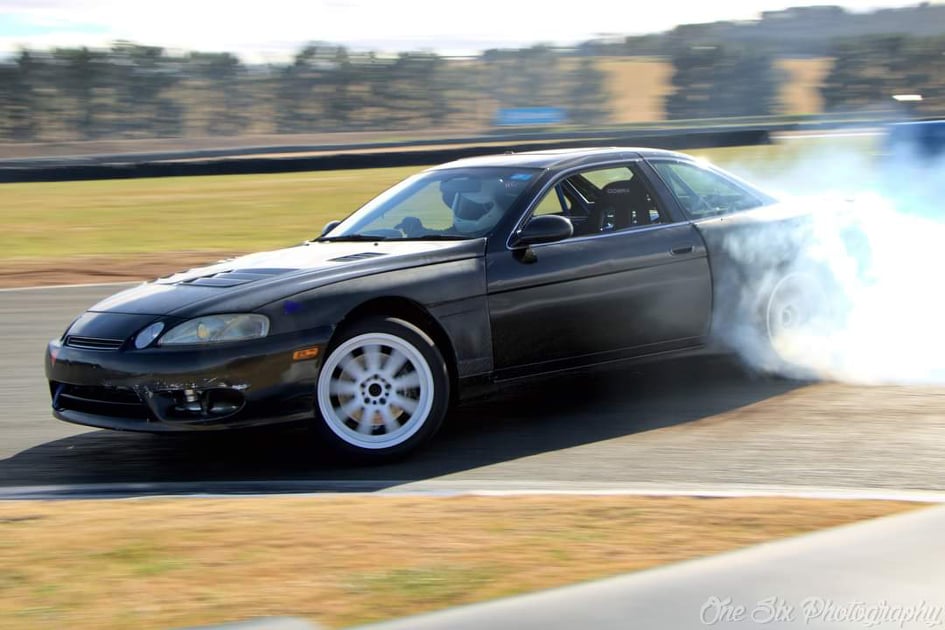 Toyota Soarer drifting on track